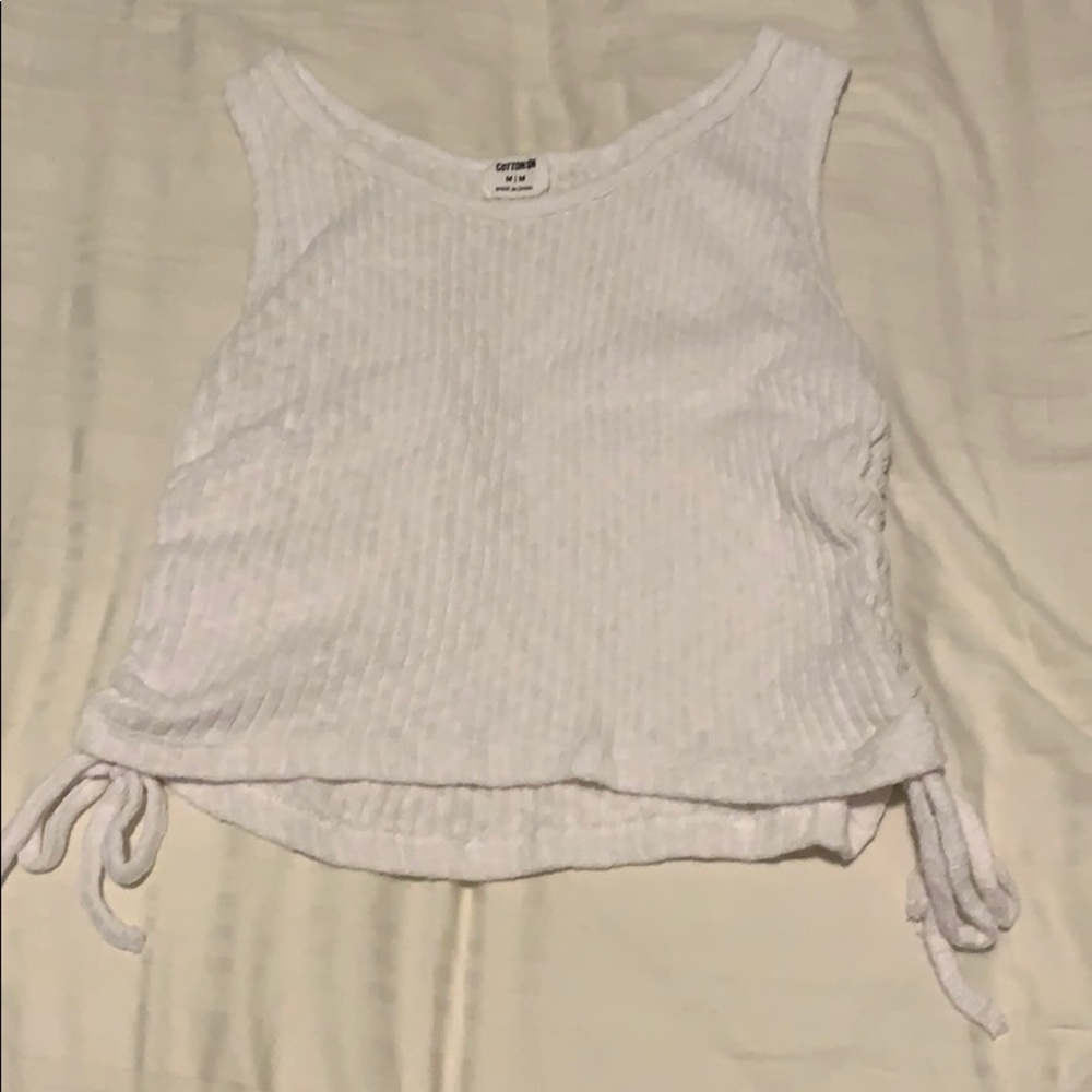 White side scrunch tank top